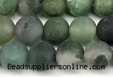 CAA6071 15 inches 6mm round matte moss agate beads