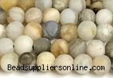 CAA6080 15 inches 4mm round matte bamboo leaf agate beads