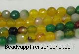 CAA708 15.5 inches 6mm faceted round fire crackle agate beads