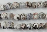 CAA711 15.5 inches 8mm faceted round fire crackle agate beads