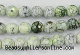 CAA712 15.5 inches 8mm faceted round fire crackle agate beads