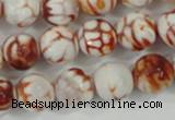 CAA723 15.5 inches 14mm faceted round fire crackle agate beads