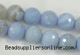 CAA739 15.5 inches 14mm faceted round blue lace agate beads wholesale