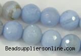 CAA740 15.5 inches 16mm faceted round blue lace agate beads wholesale