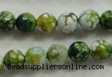 CAA801 15.5 inches 10mm faceted round fire crackle agate beads