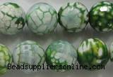 CAA810 15.5 inches 16mm faceted round fire crackle agate beads