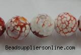 CAA812 15.5 inches 16mm faceted round fire crackle agate beads