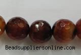 CAA814 15.5 inches 16mm faceted round fire crackle agate beads