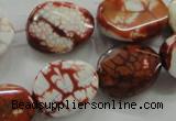 CAA836 15.5 inches 15*20mm twisted oval fire crackle agate beads