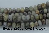 CAB141 15.5 inches 4*6mm rondelle bamboo leaf agate beads