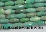 CAB18 15.5 inches 6*12mm faceted rice green grass agate beads