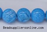 CAB223 15.5 inches 14mm round blue crazy lace agate beads