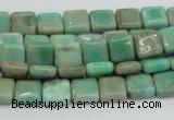 CAB26 15.5 inches 8*8mm square green grass agate gemstone beads