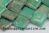 CAB28 15.5 inches 16*16mm diamond green grass agate gemstone beads