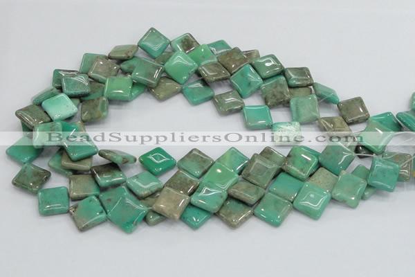 CAB28 15.5 inches 16*16mm diamond green grass agate gemstone beads