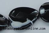 CAB317 15.5 inches 30*40mm faceted teardrop black agate gemstone beads