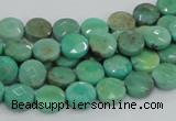 CAB32 15.5 inches 8mm faceted coin green grass agate gemstone beads