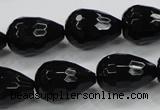 CAB331 15.5 inches 13*17mm faceted teardrop black agate gemstone beads