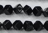 CAB332 15.5 inches 8*8mm cube black agate gemstone beads wholesale