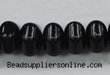 CAB341 15.5 inches 12*18mm hexagon rondelle black agate gemstone beads