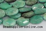 CAB38 15.5 inches 10*14mm faceted oval green grass agate beads