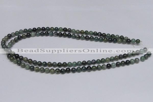 CAB383 15.5 inches 6mm round moss agate gemstone beads wholesale