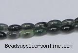 CAB387 15.5 inches 5*8mm rice moss agate gemstone beads wholesale