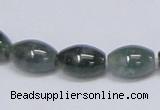 CAB390 15.5 inches 10*15mm rice moss agate gemstone beads wholesale