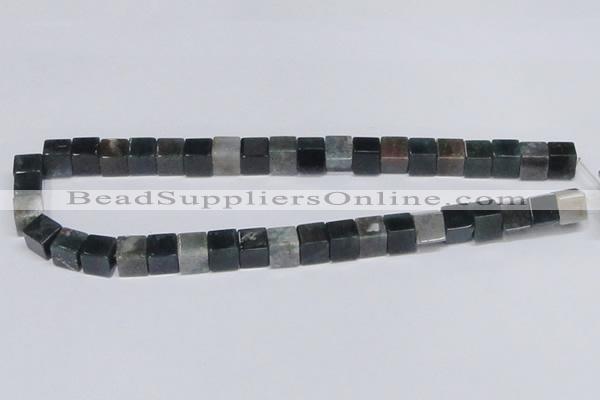 CAB398 15.5 inches 10*10mm cube moss agate gemstone beads wholesale