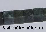 CAB399 15.5 inches 12*12mm cube moss agate gemstone beads wholesale