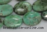 CAB40 15.5 inches 15*20mm faceted oval green grass agate beads