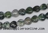 CAB404 15.5 inches 8*8mm heart moss agate gemstone beads wholesale