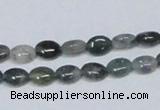 CAB408 15.5 inches 6*8mm oval moss agate gemstone beads wholesale