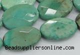 CAB41 15.5 inches 18*25mm faceted oval green grass agate beads