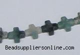 CAB415 15.5 inches 10*10mm cross moss agate gemstone beads