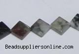 CAB417 15.5 inches 10*10mm diamond moss agate gemstone beads