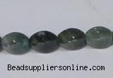 CAB420 15.5 inches 8*12mm twisted rice moss agate gemstone beads