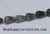 CAB424 15.5 inches 7*10mm faceted teardrop moss agate gemstone beads