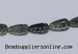 CAB428 15.5 inches 8*12mm leaf-shaped moss agate gemstone beads