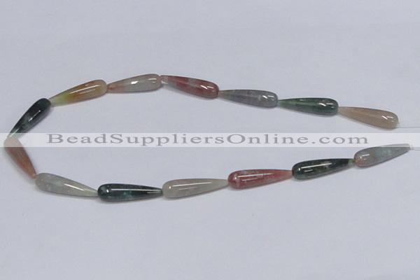 CAB445 15.5 inches 8*30mm teardrop indian agate gemstone beads