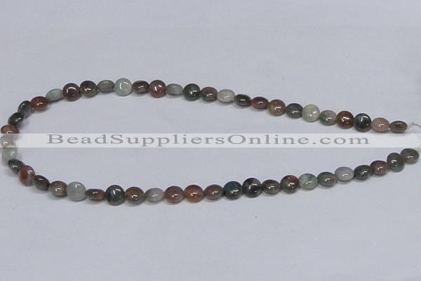 CAB448 15.5 inches 8mm flat round indian agate gemstone beads