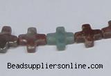 CAB461 15.5 inches 12*12mm cross indian agate gemstone beads