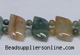 CAB468 15.5 inches horse eye & round double-drilled indian agate beads