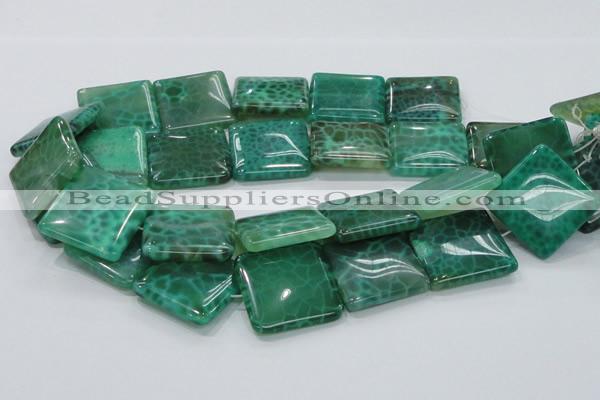 CAB60 15.5 inches 30*30mm square peafowl agate gemstone beads