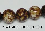 CAB612 15.5 inches 14mm round leopard skin agate beads wholesale