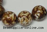 CAB613 15.5 inches 16mm round leopard skin agate beads wholesale