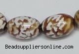 CAB621 15.5 inches 15*20mm egg-shaped leopard skin agate beads wholesale