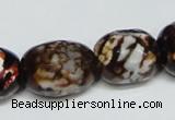 CAB626 15.5 inches 16*22mm faceted egg-shaped leopard skin agate beads