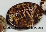 CAB635 15.5 inches 30*40mm twisted oval leopard skin agate beads