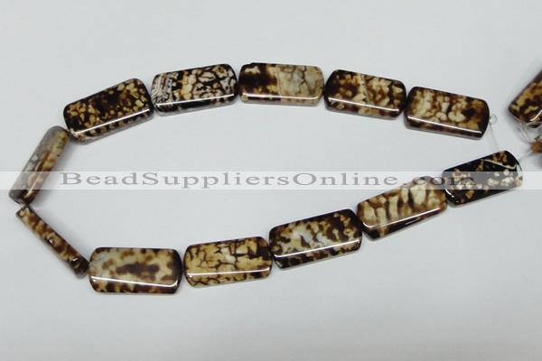 CAB640 15.5 inches 15*30mm rectangle leopard skin agate beads